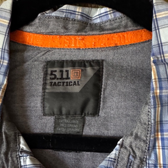 5.11 tactical Urban Pipeline Casual Blue and White Plaid Shirt - Picture 2 of 4
